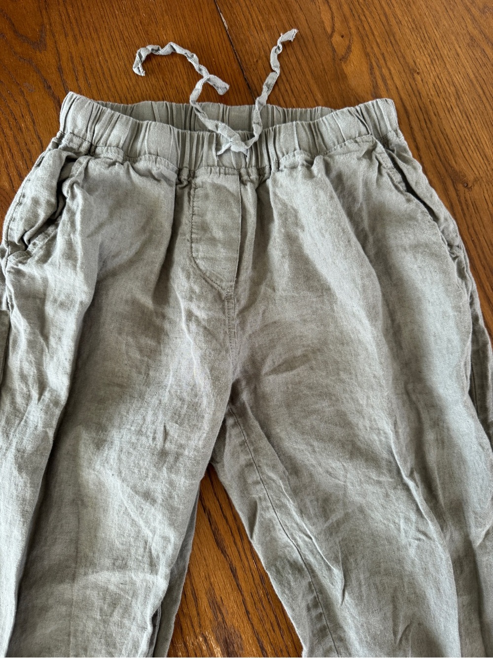 Linen olive green Pants